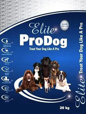 A 20 kg bag of Elite ProDog dog food